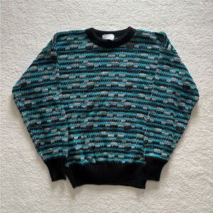 Vintage 90’s College Point Womens Medium Geometric Pullover Sweater Made In USA